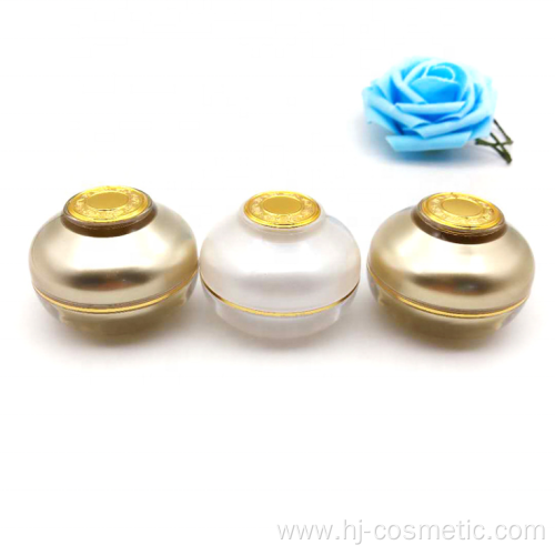 Golden acrylic spherical cosmetic jars with good price